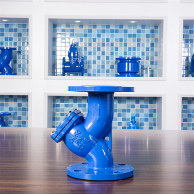 Le type malléable le filtre Pn16 de la fonte Y DIN de tamis a bridé eau potable bleue